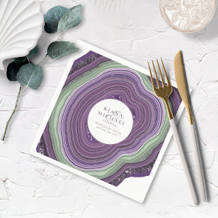 Agate Geode Glitter Wedding Violet ID647 Napkin