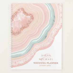 Agate Geode Mariage Parties scintillant Plans Rose