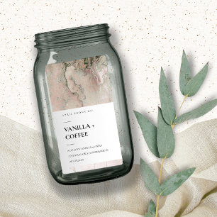 AGATE GEODE PINK GREY ROSE GOLD BLUSH CANDLE LABEL