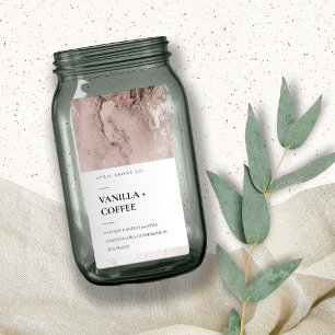 AGATE GEODE ROSE GOLD PINK BLUSH CANDLE LABEL