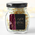 Agate Geode Script Burgundy Gold Dark Wedding Square Sticker<br><div class="desc">This elegant modern wedding sticker features a burgundy watercolor agate geode design trimmed with faux gold glitter. Easily customize the gold coloured text on an off-black background,  with the names of the bride and groom in handwriting calligraphy over a large,  medium grey ampersand.</div>