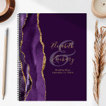 Agate Geode Script Purple Gold Plum Wedding Plans Planner<br><div class="desc">This elegant modern wedding planner features a purple watercolor design trimmed with faux gold glitter. Easily customize the gold-coloured text on a rich plum background, with the names of the bride and groom in handwriting calligraphy over a large ampersand. Add the title and wedding date below in italics. The back...</div>