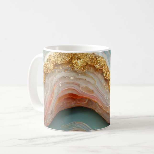 Agate Geode Stone Coffee Mug (Front Left)