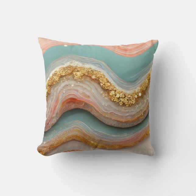 Agate Geode Stone Throw Pillow (Front)