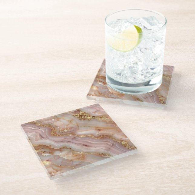 Agate Glass Coaster (Angled)