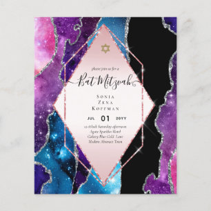 AGATE GLITTER BAT MITZVAH Invitations BUDGET Flyer