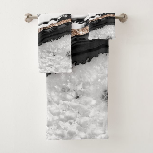 Agate Glitter Glam #2 #gem Bath Towel Set (Insitu)