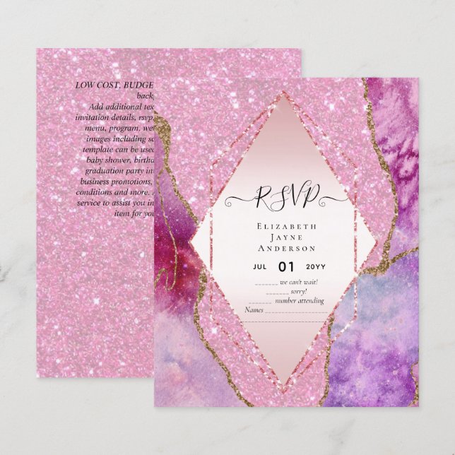 AGATE GLITTER RSVP Budget (Front/Back)