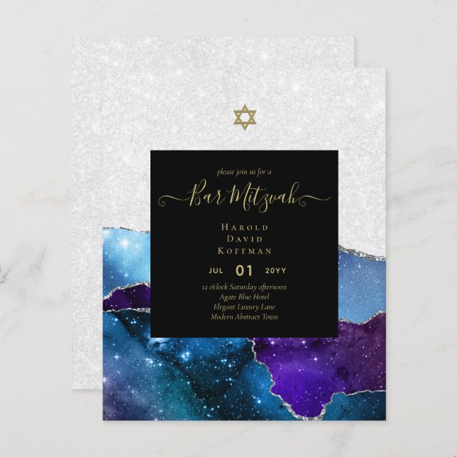 AGATE Gold BAR MITZVAH (Front/Back)