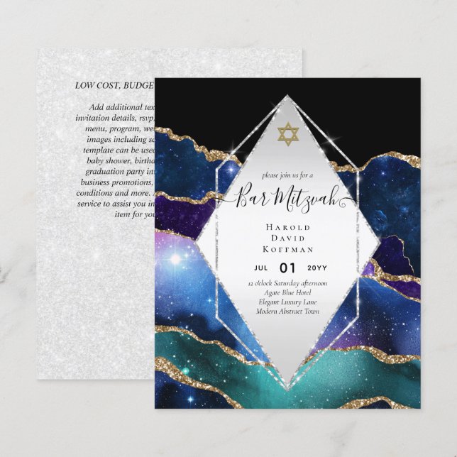 AGATE Gold BAR MITZVAH (Front/Back)