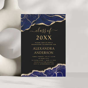 Agate Graduation Class of 2023 Navy Blue Invitation