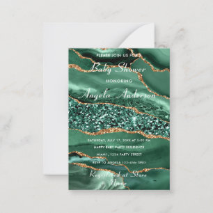 Agate Green Gold Baby Boy Shower Invitation