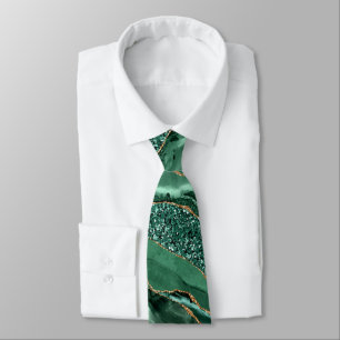 Agate Green Gold Emerald Neck Tie