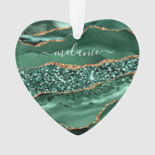 Agate Green Gold Parties scintillant Geode Marbre 