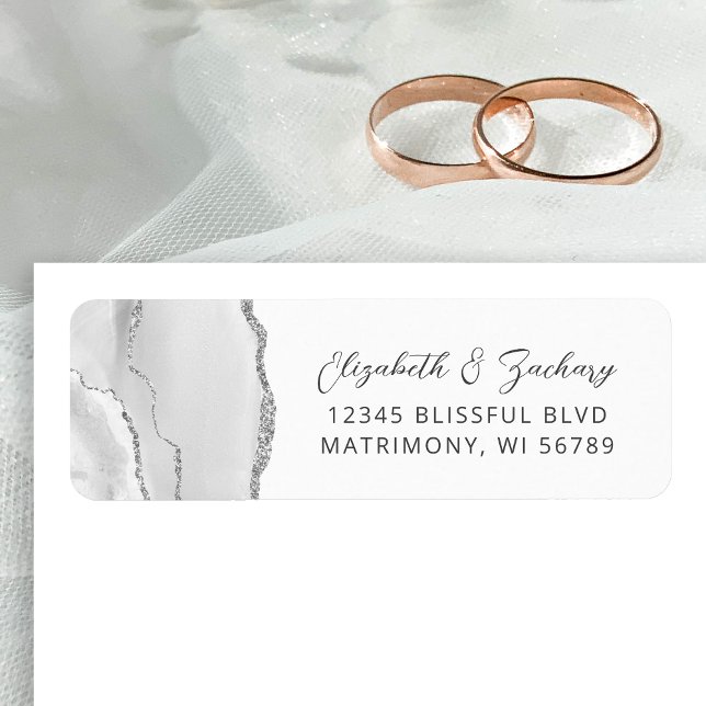 Agate Grey Mariage Argent Adresse de retour (Créateur téléchargé)