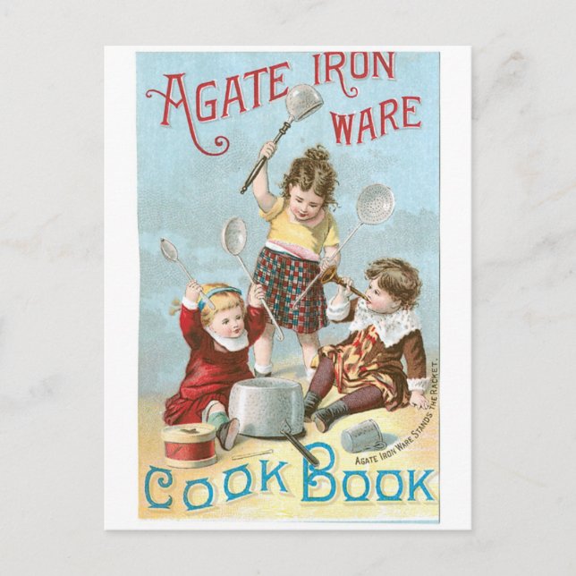 Agate Iron Ware Vintage Cookbook Ad Art Postcard (Front)