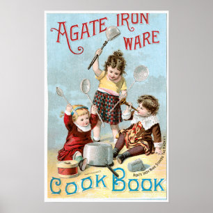 Agate Iron Ware Vintage Cookbook Ad Art Poster