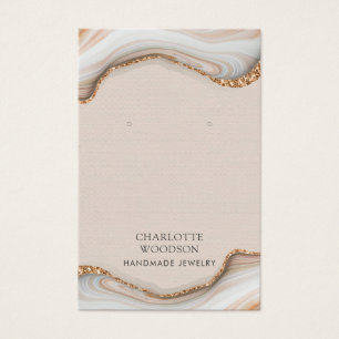 Agate Marble Pink Blush Geode Earring Display Card