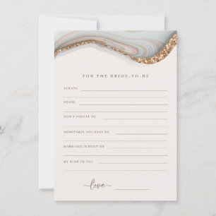 Agate Marble Stone Bride To Be Advice Card