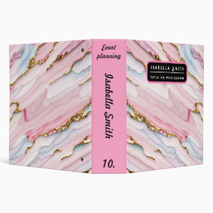 Agate Marble Trendy Blue Pink Gold Collection Binder