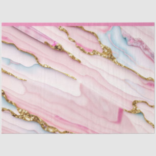 Agate Marble Trendy Blue Pink Gold Collection Tissue Paper