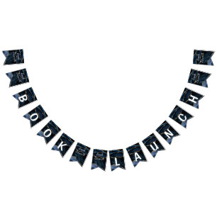 Agate Navy Blue Gold Book Lancement des drapeaux B