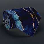 Agate Navy Blue Gold Marble Modern Neck Tie<br><div class="desc">Neck Tie with Agate Navy Blue Gold Gemstone Marble Geode Glitter Sparkle Birthday - Anniversary or Wedding Ties / Gift - Personalized - Add Your Letter / or Name - Text / more - Make Your Special Ties / Gift - Resize and move or remove and add text / elements...</div>