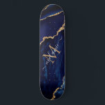 Agate Navy Blue Gold Your Name Letter Skateboard<br><div class="desc">Skateboards with Monogram Name Agate Navy Blue Gold Gemstone Marble Geode Glitter Sparkle Personalized Birthday - Anniversary or Wedding Gift / Suppliest - Add Your Letter / Name - Text or Remove - Make Your Special Skateboard Gift - Resize and move or remove and add text / elements with customization...</div>