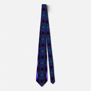 Agate Navy Blue Purple Gold Marble Neck Tie