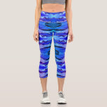 Agate Neon Blue Gold Glitter Marble Capri Leggings<br><div class="desc">Capri Leggings with Agate Neon Blue Gold Glitter Marble Geode Customizable Leggings Gift - or Add Your Name / Text - Make Your Special Gift ! Resize and move or remove / add text / elements with Customization tool ! Design by MIGNED ! Please see my other projects / designs...</div>