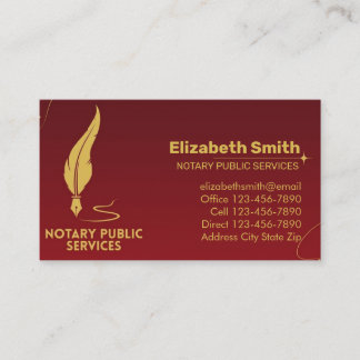 Agate Notary Public Signing Pen Business Card
