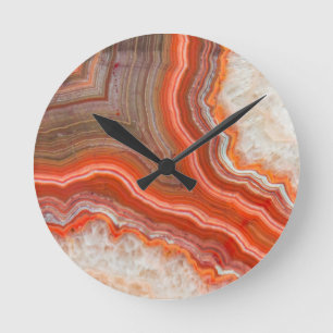 Agate orange round clock