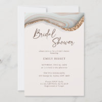 Agate Pierre Marbre Bridal Douche Invitation