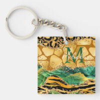 Agate Poster de animal Gold et Green Safari