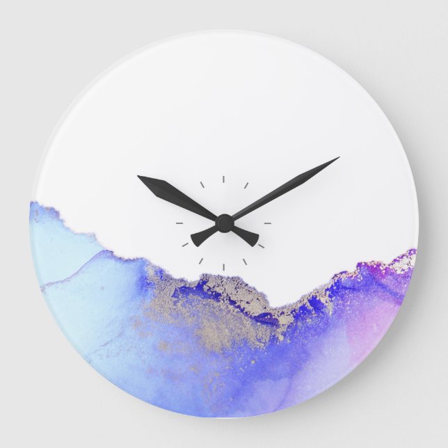 Agate Purple Blue  Large Clock (Front)