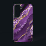 Agate Purple Gold Glitter Gift with Your Name Samsung Galaxy Case<br><div class="desc">Samsung Galaxy Case or iPhone Case with Agate Purple Violet Gold Glitter Geode Custom Name Sparkle Marble Personalized Birthday - Anniversary or Wedding Gift / Suppliest - Add Your Name - Text or Remove - Make Your Special Gift - Resize and move or remove and add text / elements with...</div>