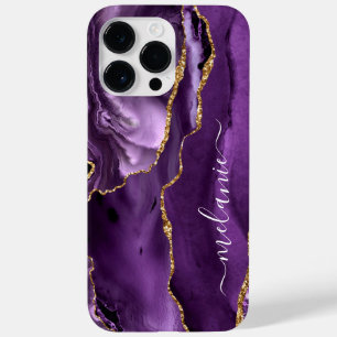 Agate Purple Gold Your Name iPhone Case Gift