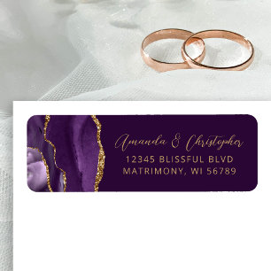 Agate Purple Plum Wedding Return Address