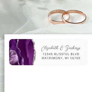 Agate Purple Silver Mariage Adresse de retour