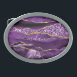 Agate Purple Violet Gold Glitter Geode Custom Name Belt Buckle<br><div class="desc">Agate Purple Violet Gold Glitter Geode Custom Name Sparkle Marble Personalized Birthday - Anniversary or Wedding Gift / Suppliest - Add Your Name - Text or Remove - Make Your Special Gift - Resize and move or remove and add text / elements with customization tool. Design by MIGNED. Please see...</div>