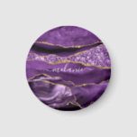 Agate Purple Violet Gold Glitter Geode Custom Name Magnet<br><div class="desc">Agate Purple Violet Gold Glitter Geode Custom Name Sparkle Marble Personalized Birthday - Anniversary or Wedding Gift / Suppliest - Add Your Name - Text or Remove - Make Your Special Gift - Resize and move or remove and add text / elements with customization tool. Design by MIGNED. Please see...</div>