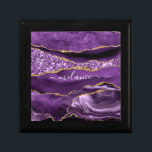 Agate Purple Violet Gold Glitter Geode Your Name Gift Box<br><div class="desc">Agate Purple Violet Gold Glitter Geode Custom Name Sparkle Marble Personalized Birthday - Anniversary or Wedding Gift / Suppliest - Add Your Name - Text or Remove - Make Your Special Gift - Resize and move or remove and add text / elements with customization tool. Design by MIGNED. Please see...</div>