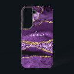 Agate Purple Violet Gold Glitter Marble Your Name Samsung Galaxy Case<br><div class="desc">Agate Purple Violet Gold Glitter Geode Custom Name Sparkle Marble Personalized Birthday - Anniversary or Wedding Gift / Suppliest - Add Your Name - Text or Remove - Make Your Special Gift - Resize and move or remove and add text / elements with customization tool. Design by MIGNED. Please see...</div>