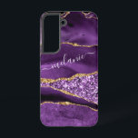 Agate Purple Violet Gold Glitter Your Name Luxury Samsung Galaxy Case<br><div class="desc">Agate Purple Violet Gold Glitter Geode Custom Name Sparkle Marble Personalized Birthday - Anniversary or Wedding Gift / Suppliest - Add Your Name - Text or Remove - Make Your Special Gift - Resize and move or remove and add text / elements with customization tool. Design by MIGNED. Please see...</div>