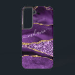 Agate Purple Violet Gold Glitter Your Name Luxury Samsung Galaxy Case<br><div class="desc">Agate Purple Violet Gold Glitter Geode Custom Name Sparkle Marble Personalized Birthday - Anniversary or Wedding Gift / Suppliest - Add Your Name - Text or Remove - Make Your Special Gift - Resize and move or remove and add text / elements with customization tool. Design by MIGNED. Please see...</div>