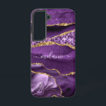 Agate Purple Violet Gold Sparkle Marble Your Name Samsung Galaxy Case<br><div class="desc">Agate Purple Violet Gold Glitter Geode Custom Name Sparkle Marble Personalized Birthday - Anniversary or Wedding Gift / Suppliest - Add Your Name - Text or Remove - Make Your Special Gift - Resize and move or remove and add text / elements with customization tool. Design by MIGNED. Please see...</div>