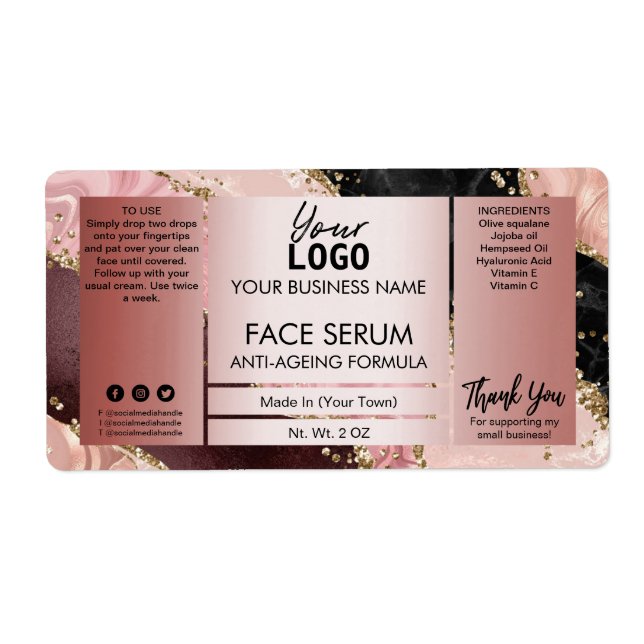 Agate Rose Or avec Parties scintillant Face Hair H (Devant)