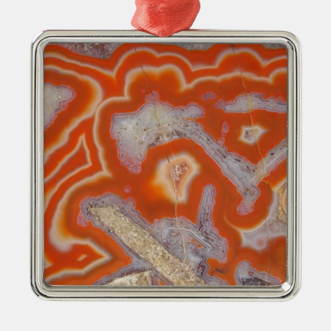 Agate sample metal ornament (Front)