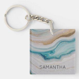 Agate Seascape Keychain