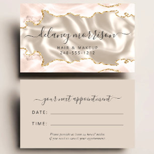 Agate Silk Ivory Luxury Stylist Appointment Business Card